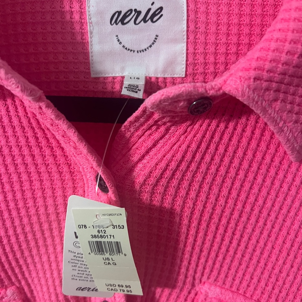 Aerie waffle knit, pink long sleeved